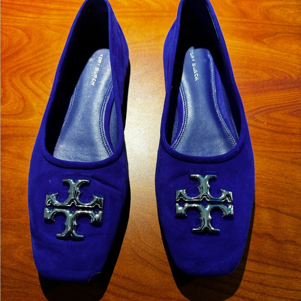 Royal Blue suede Tory Burch flats